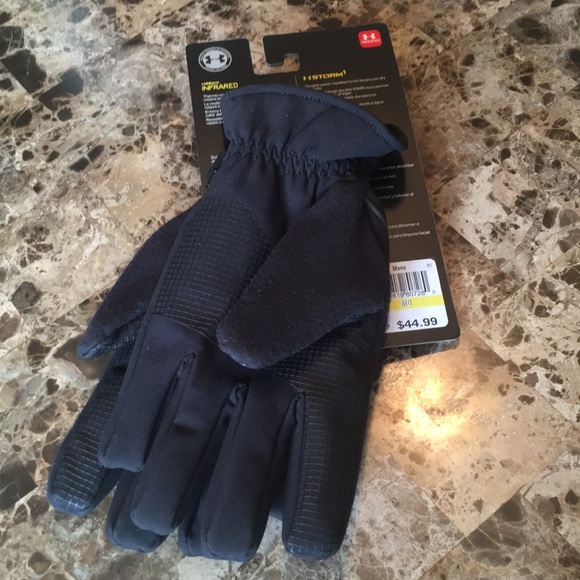 Mens UA Under Armour No Black Gloves Size Medium M - Picture 8 of 8